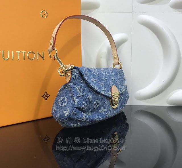 LV女包 M95050 路易威登Vintage中古絕版牛仔斜挎手提包 LV2019新款女包 LV肩背包  ydh2984